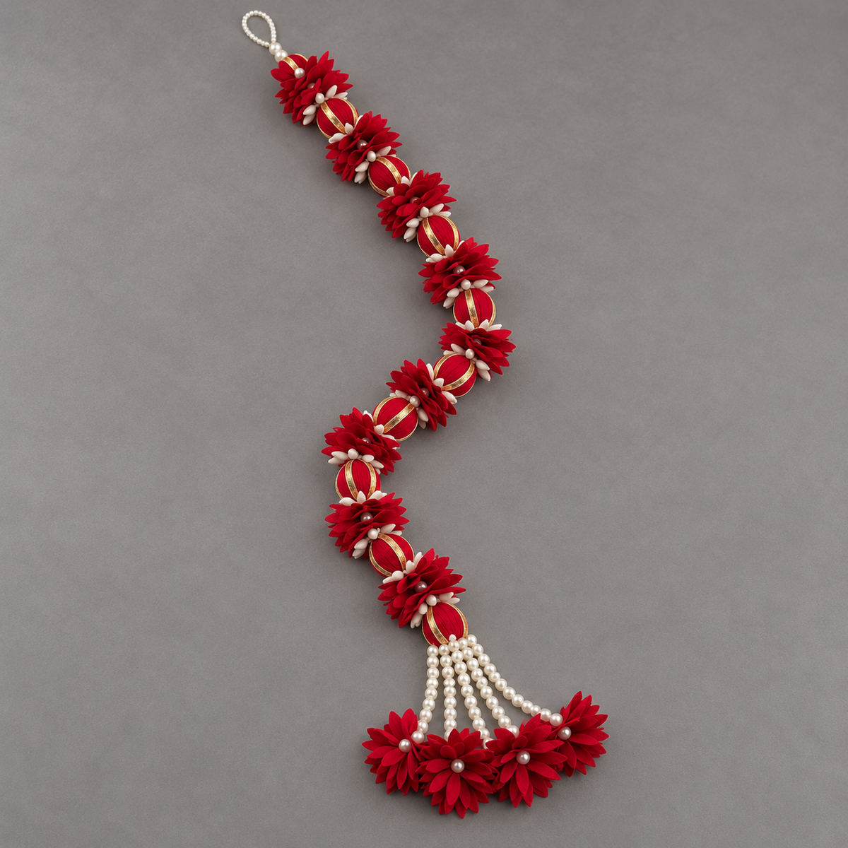 Red floral hanging hero view